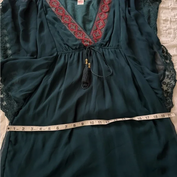 Flying Tomato Teal Embroidered mini dress - Picture 5 of 5